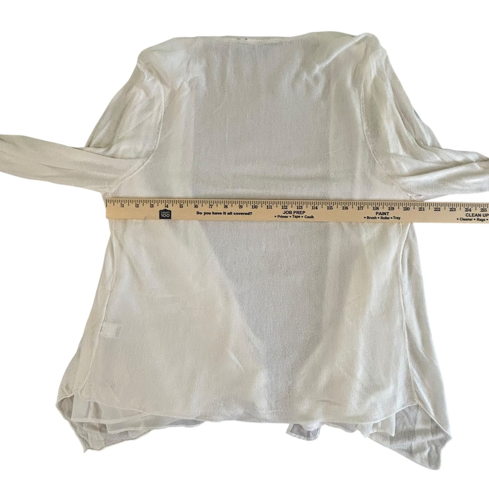 Simply Vera Vera Wang Womens White Knit Lined Open Front Cardigan Sweater XL - Picture 10 of 11